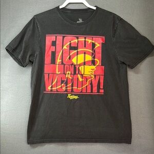Dynamic Black and Red‎ Short Sleeve Tee with Graphic Design Trojans